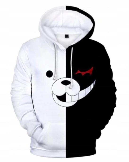 Pánská mikina s kapucí Danganronpa Monokuma Dangan Ronpa 3D potisk XL