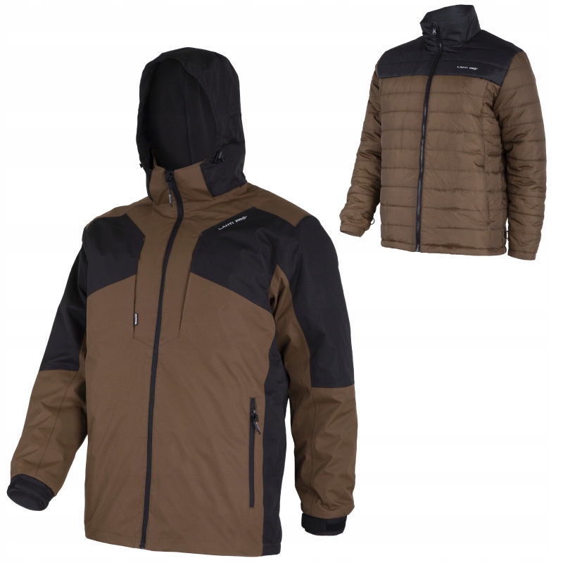 Kurtka 3W1 Z Odpinaną Podpinką Brązowo-czarna Rozm. M Lahti Pro