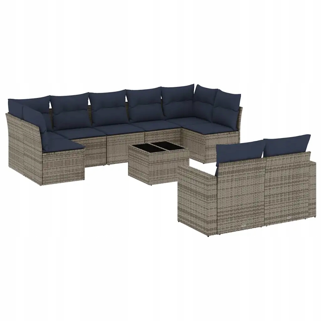 Modulární zahradní nábytek set šedý Pe ratan 62 x 62 x 69 cm