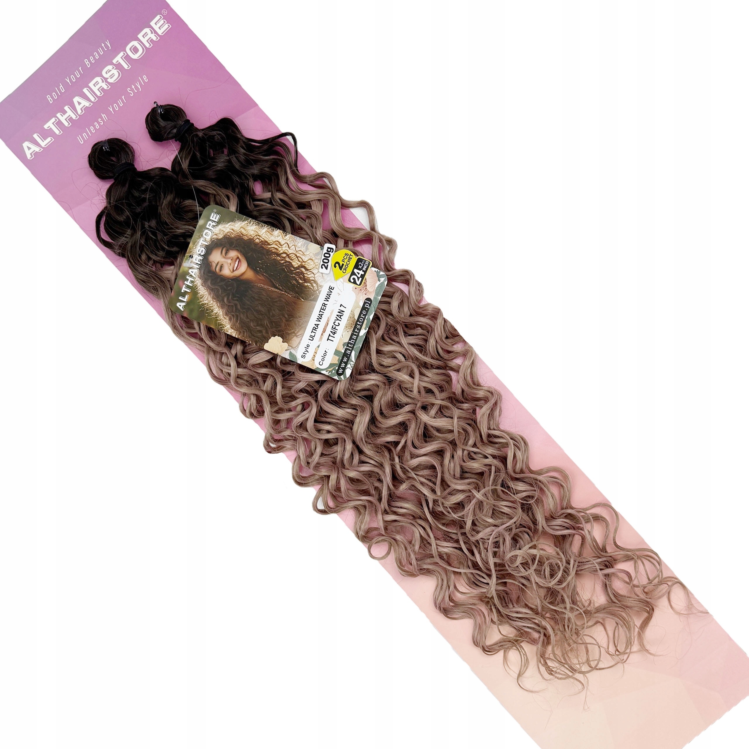 Włosy syntetyczne Ultra Water Wave Weft Crochet 200g 60cm kolor #TT4/FCYAN7