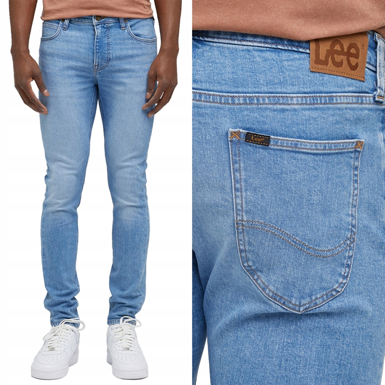 Lee Malone skinny Topaz Blue Džíny džínové kalhoty trubičky W31 L32