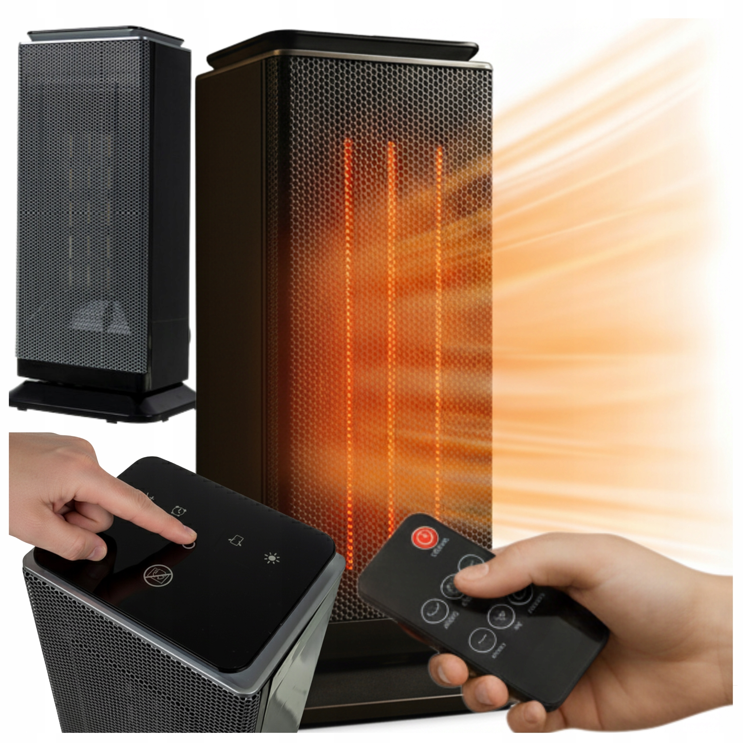Sloupový termoventilátor Tichý elektrický ohřívač Farelka s přívodem vzduchu