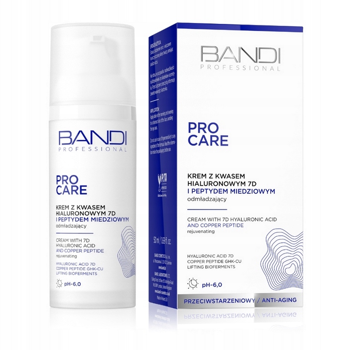 Bandi Pro Care Krem z kwasem hialuronowym 7D i peptydem miedziowym 50ml