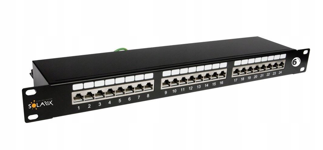 Patch panel Solarix 24 x RJ45 CAT6 Stp černý 1U SX24-6-STP-BK