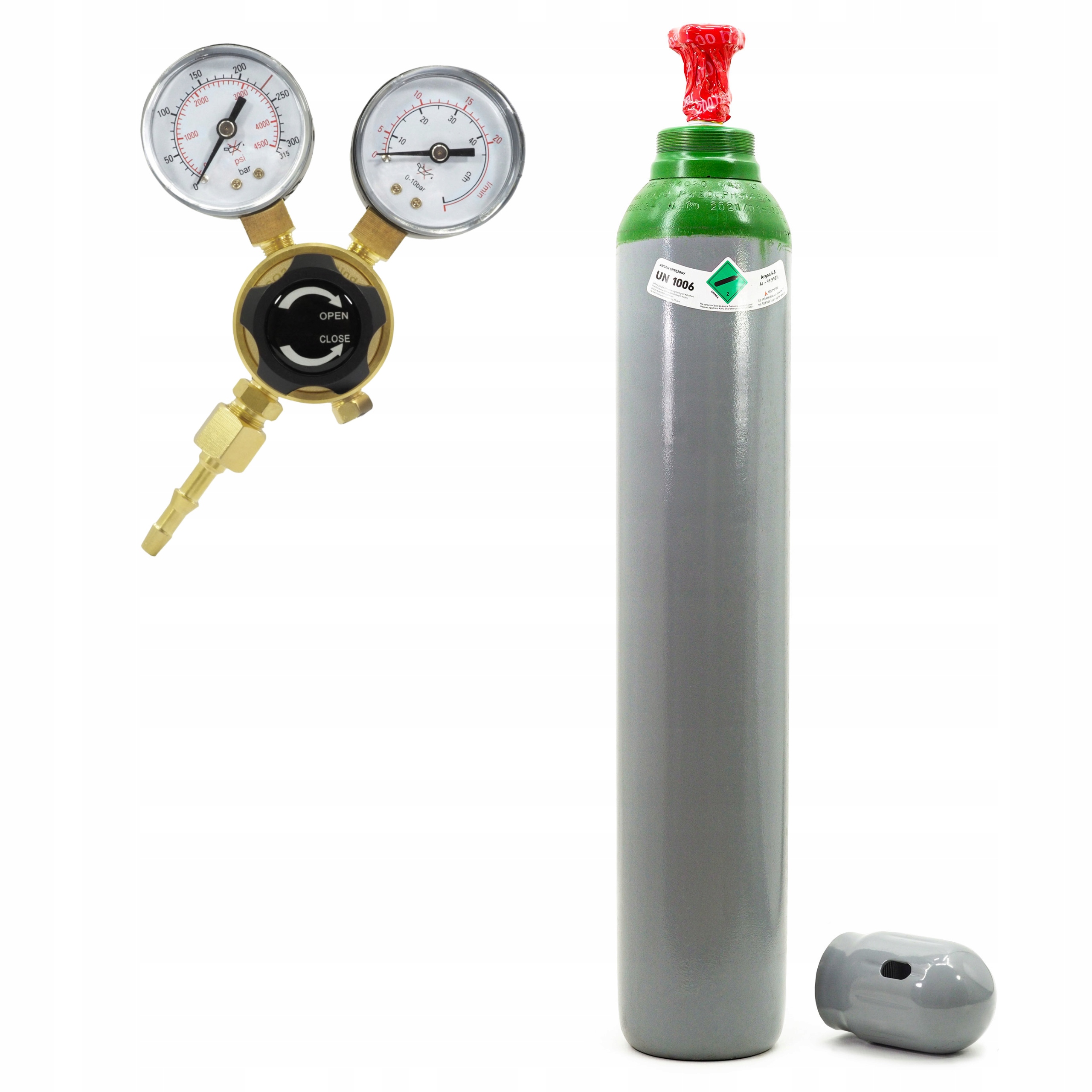 Set Lahev Argon 10L Nová Plná 200BA 99,99% Reduktor Mini AR/CO2