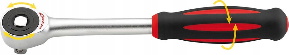 Račňa s otočnou rukoväťou 1/4", 60 zubov, 185 mm Format