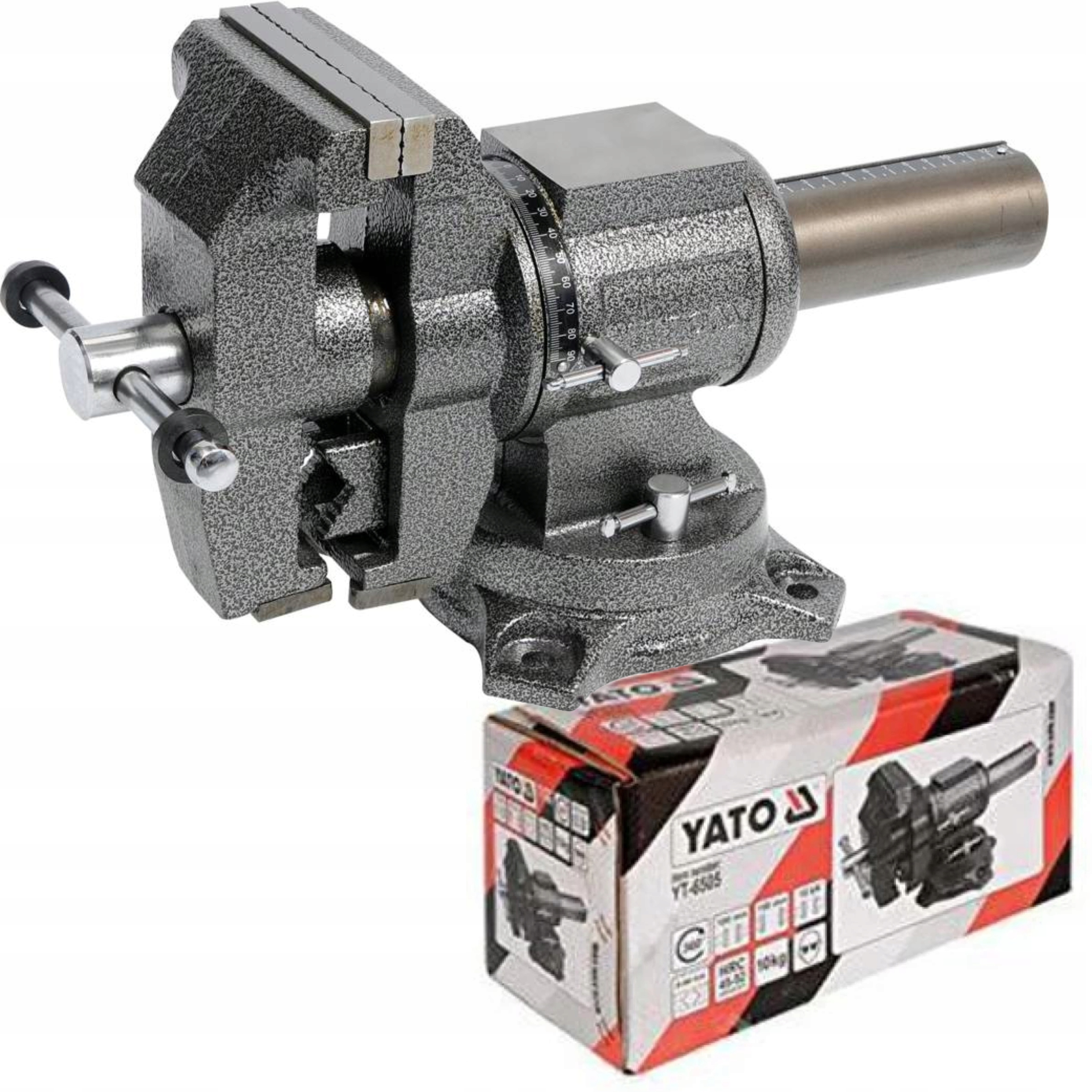 Yato Zámečnický Otočný Strojní Svěrák 100MM Litinový S Kovadlinou 360ST.