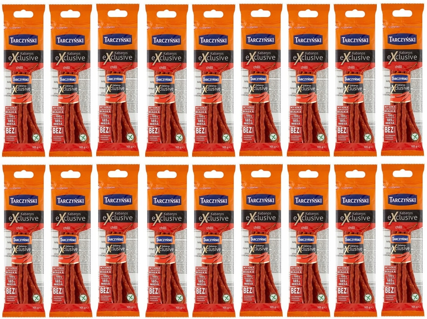 Levně 18x 105g Tarczyński Kabanos Exclusive Chilli kartonové balení