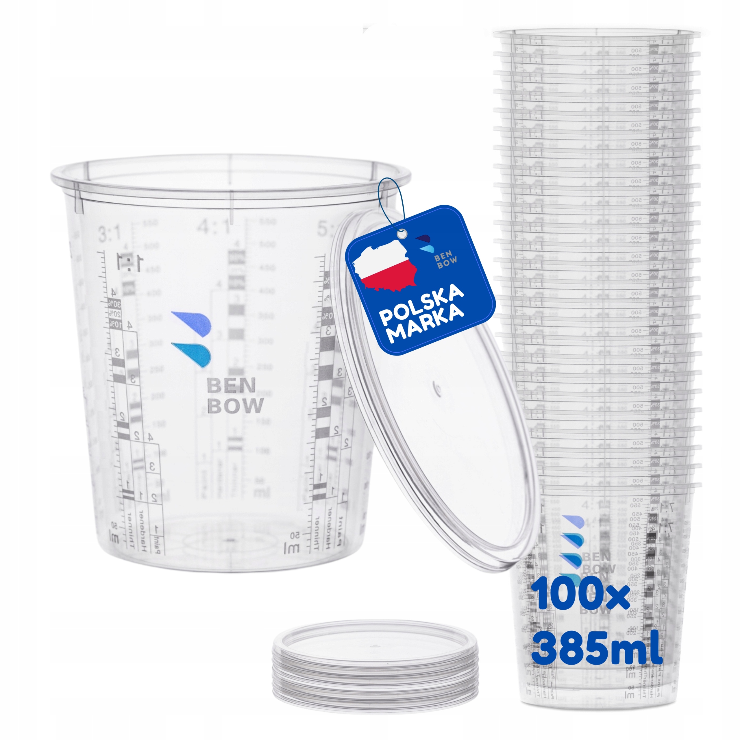 100 x Lakovací Hrnek S Odměrkou 385 ml 12P