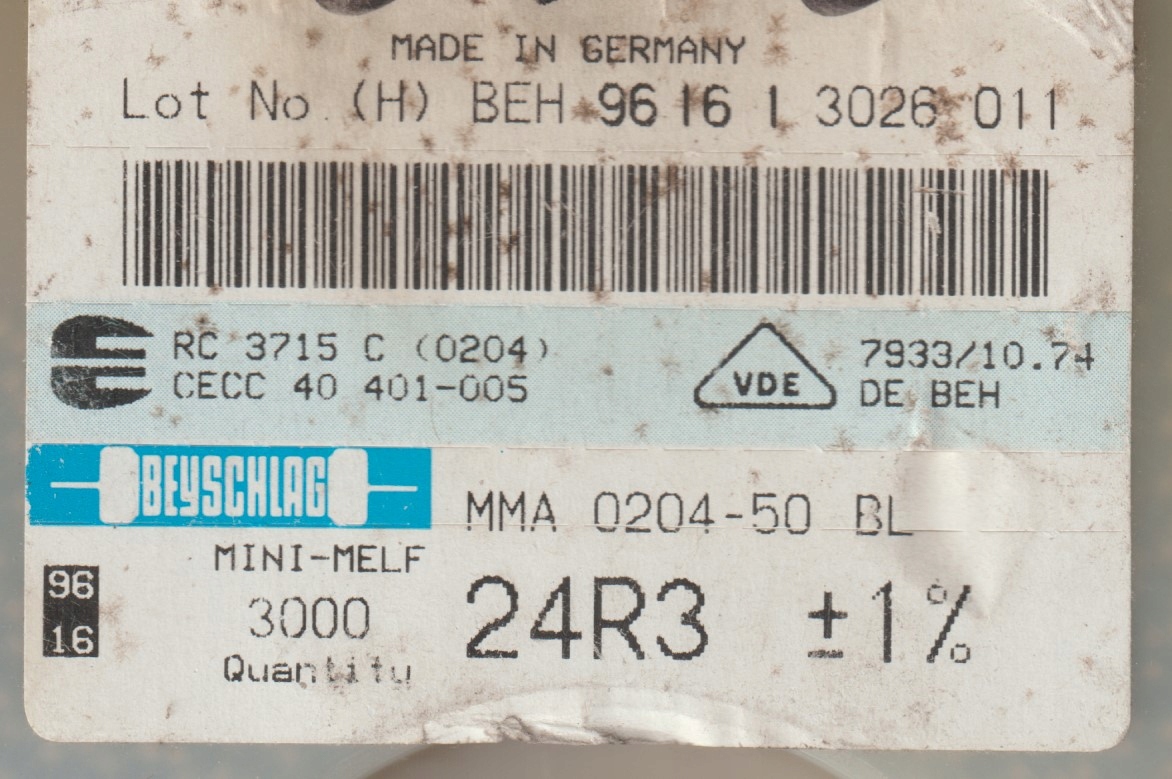 [100szt] 24R3 1% 50ppm rezystor Smd minimelf MMA0204 Beyschlag low noise