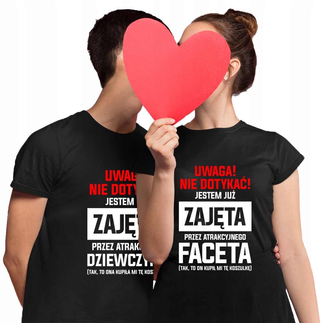 

Uwaga, nie dotykać! koszulki dla par walentynki