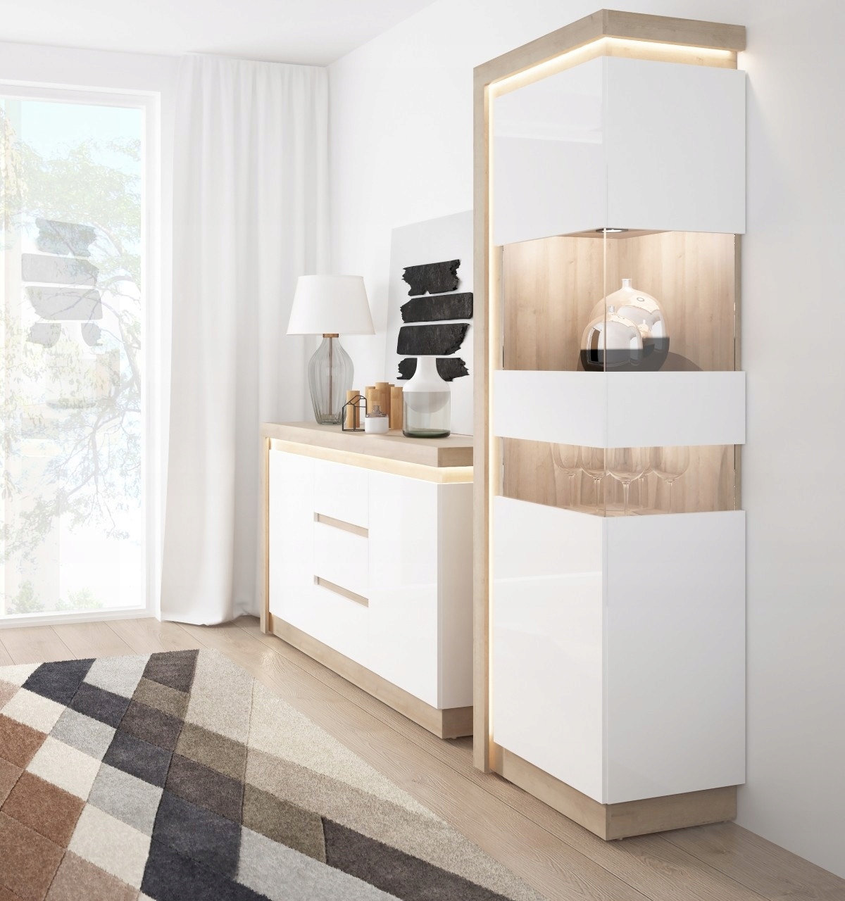 Witryna Lyon jasny LYOV03P 1D Meble Wójcik Marka Meble Wójcik