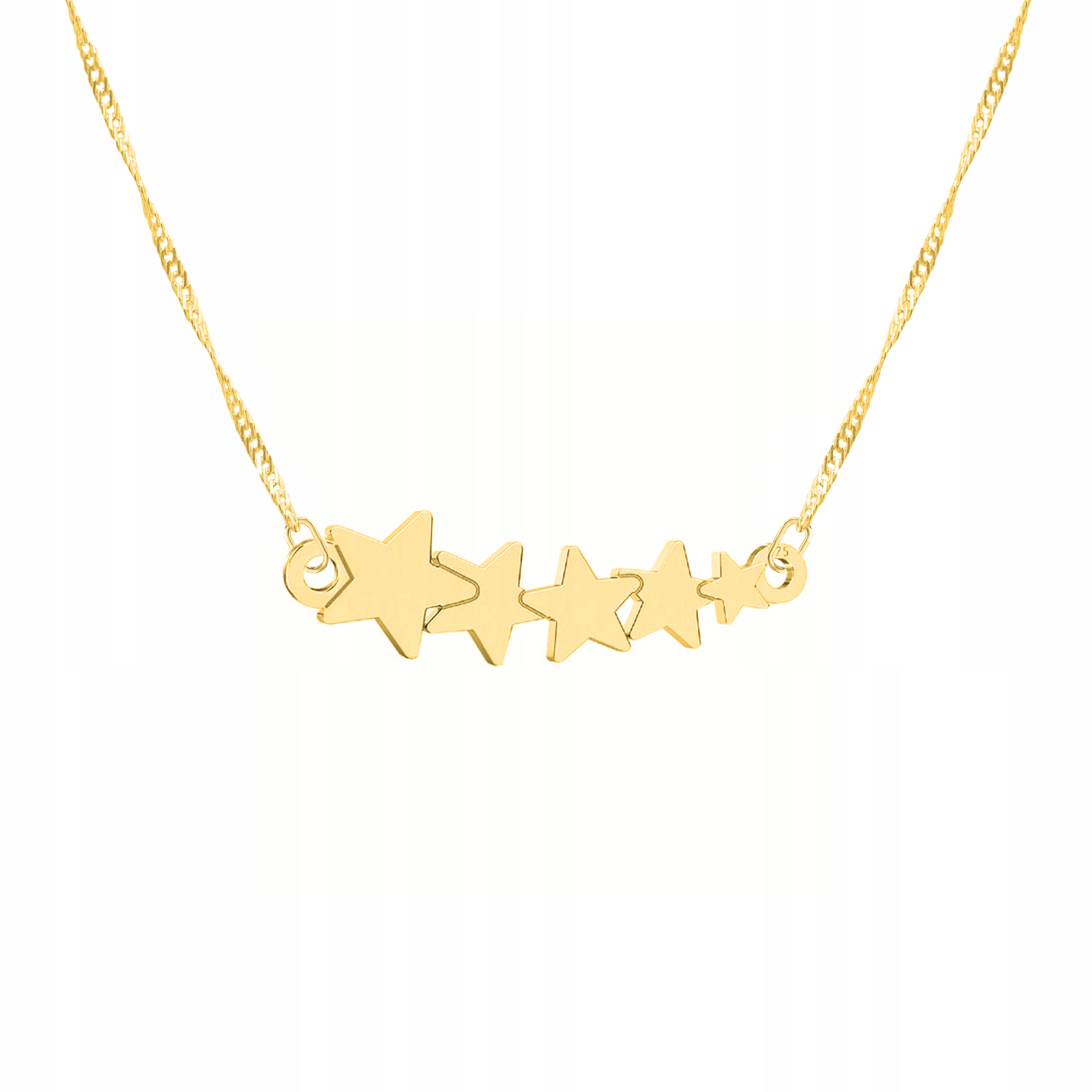 Řetízek zlatý náhrdelník 925 Hvězdičky Stars