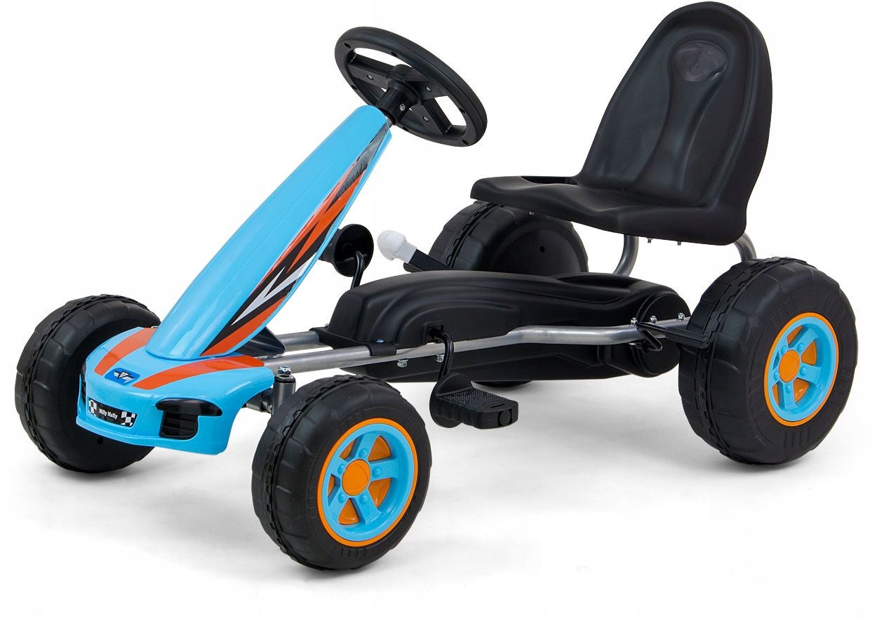 Gokart na pedały dla dzieci Viper żółty Milly Mally do 30kg hamulec ręczny