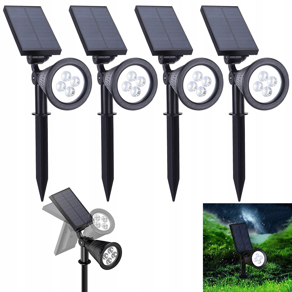 Solární Zahradní Lampa Led Zapichovací Reflektor Do Zahrady 4KS