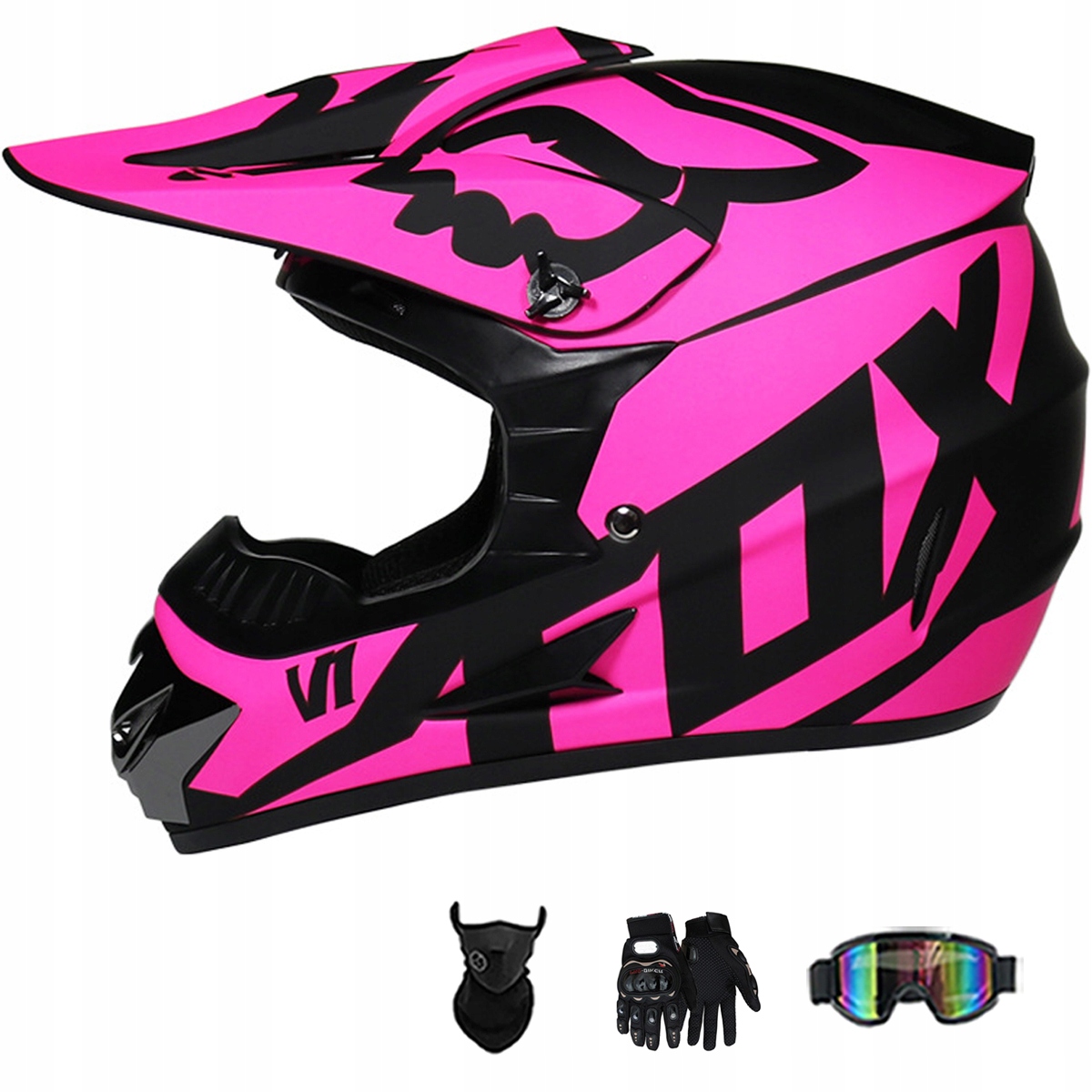 Motocyklová Přilba Lehká Enduro Quada Brýle Rukavice Maska M