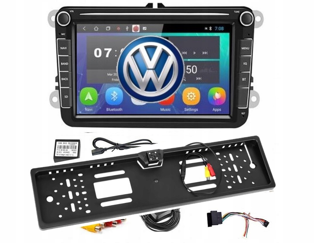 Радио 2 DIN VW Tiguan Touran Transporter Android