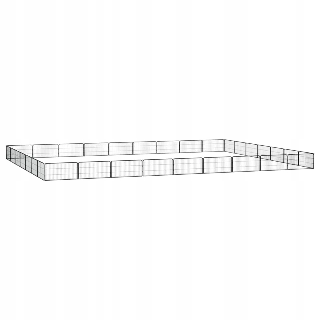 Levně Fionshop 262848242 32panelová ohrádka pro psy černá 100 x 50 cm práškovan