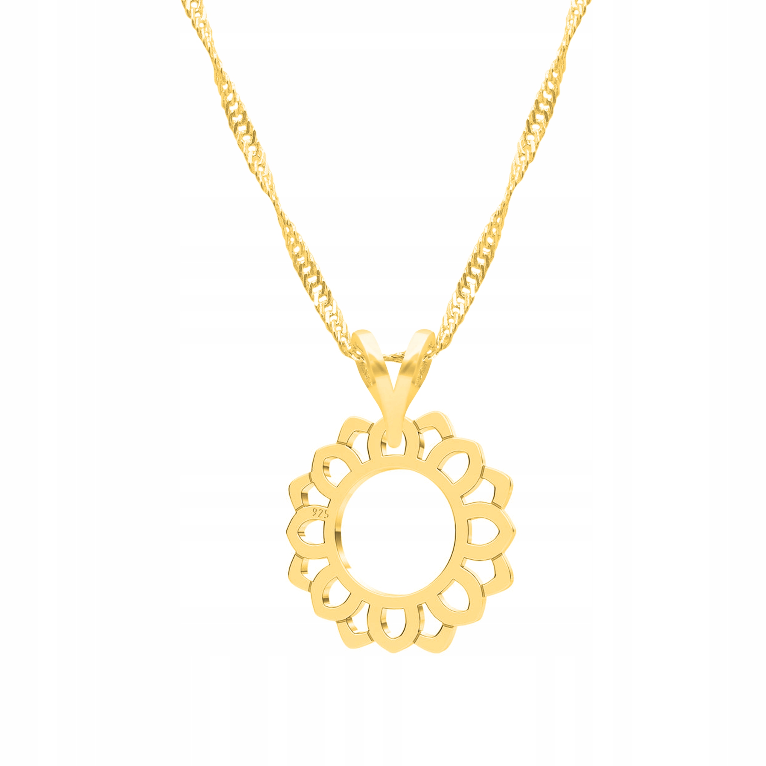 Řetízek zlatý náhrdelník 925 Rozeta Květina