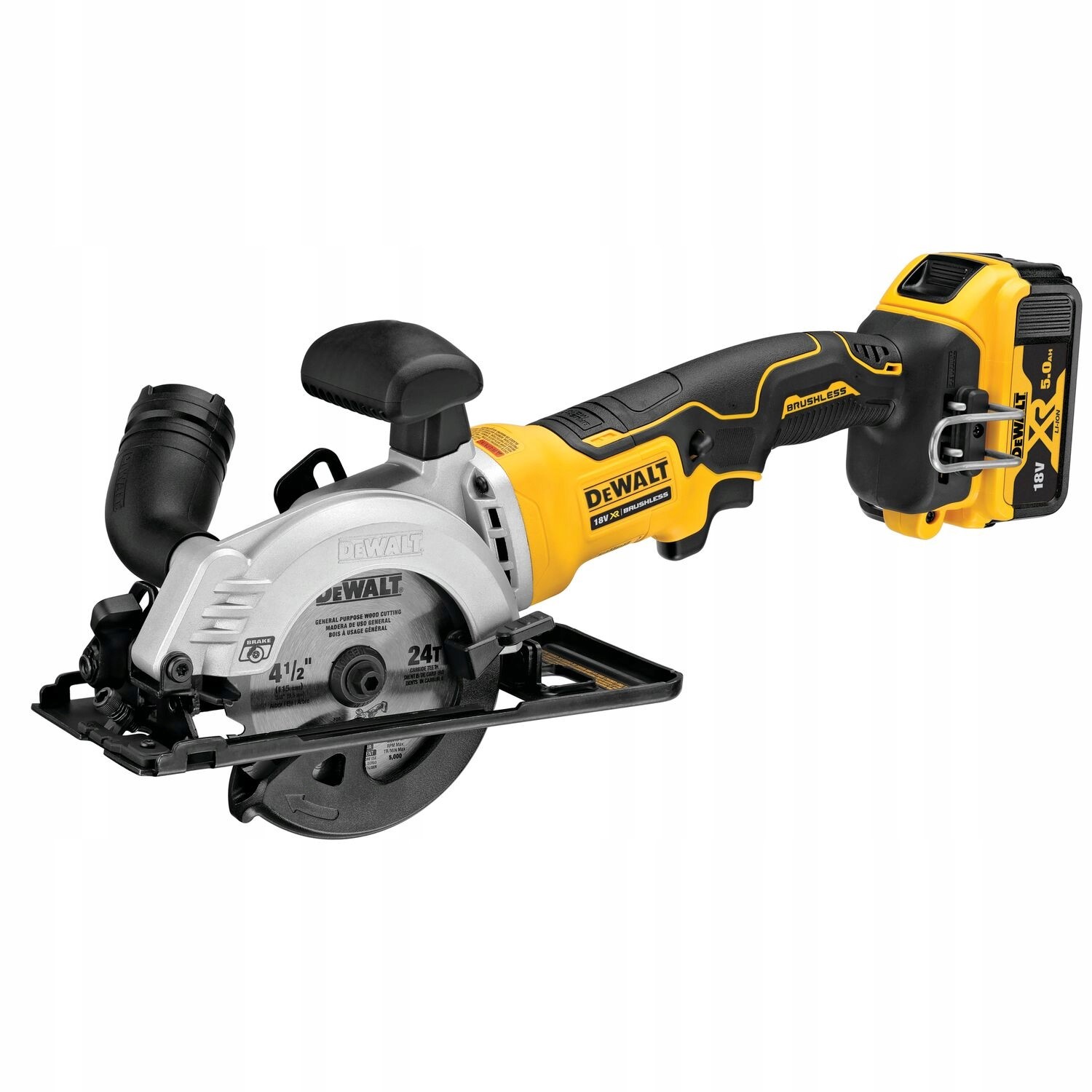 Kompaktowa pilarka tarczowa Dewalt 18V 115 mm 2 x 5.0 Ah DCS571P2-QW