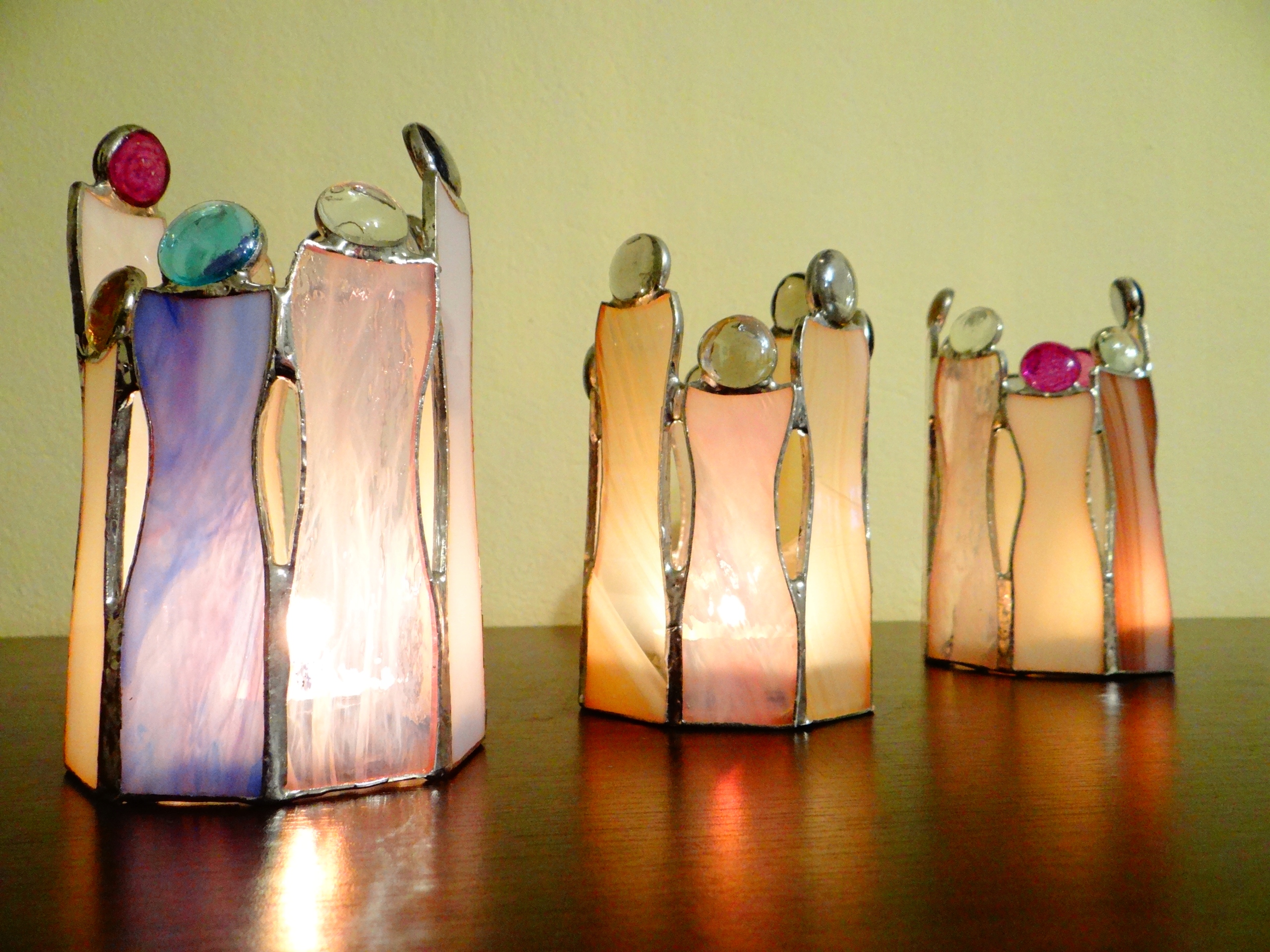 Anioły Lampion witrażowy Witraż Różowe aniołki Marka inna