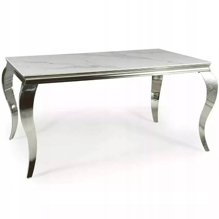 Stół Ceramiczny Calacatta 180X90 Biały Chrom Prince Signal