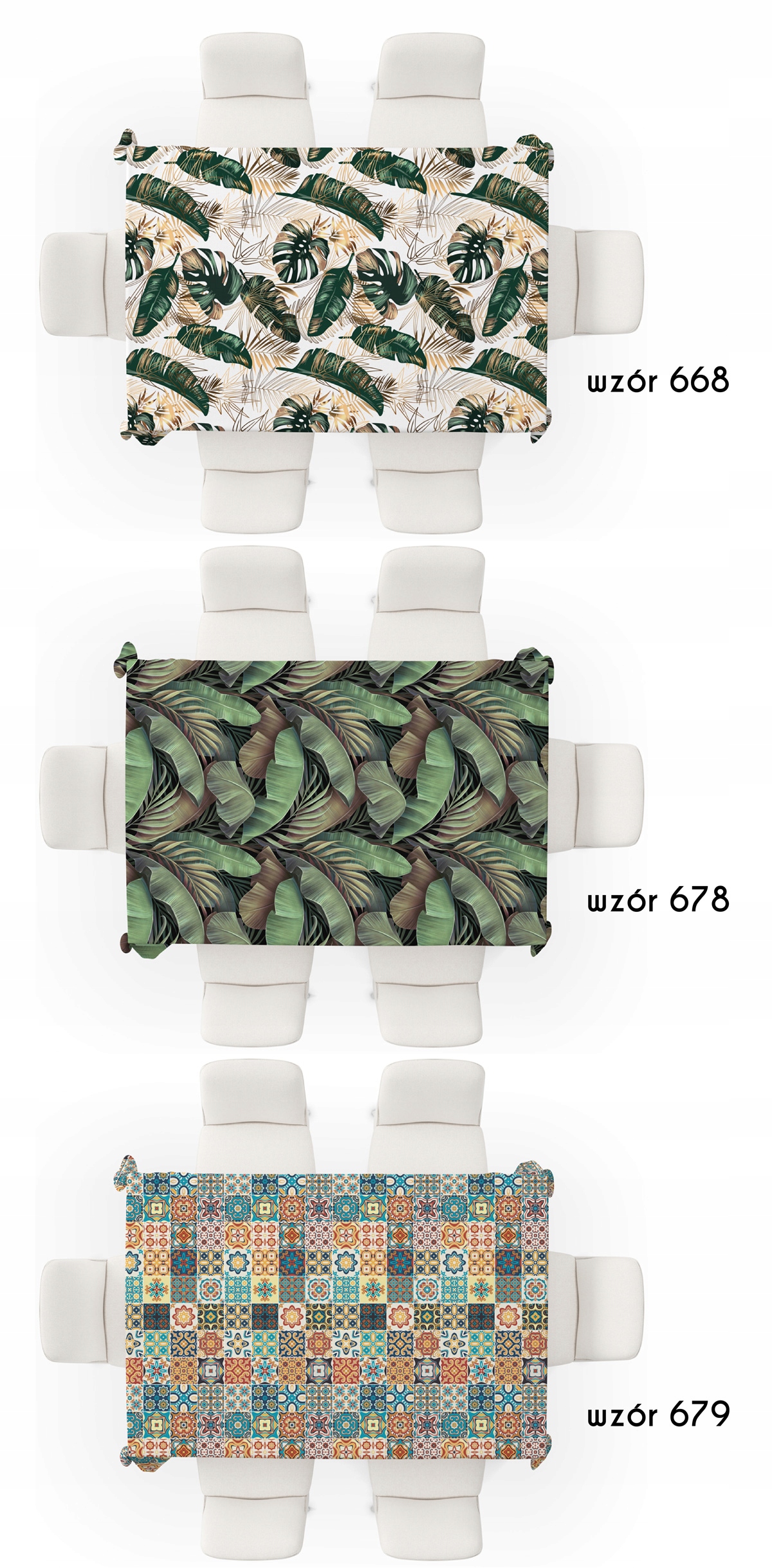 OBRUS PLAMOODPORNY 50 wzorów NA WYMIAR! co 20 cm Szerokość produktu 140 cm