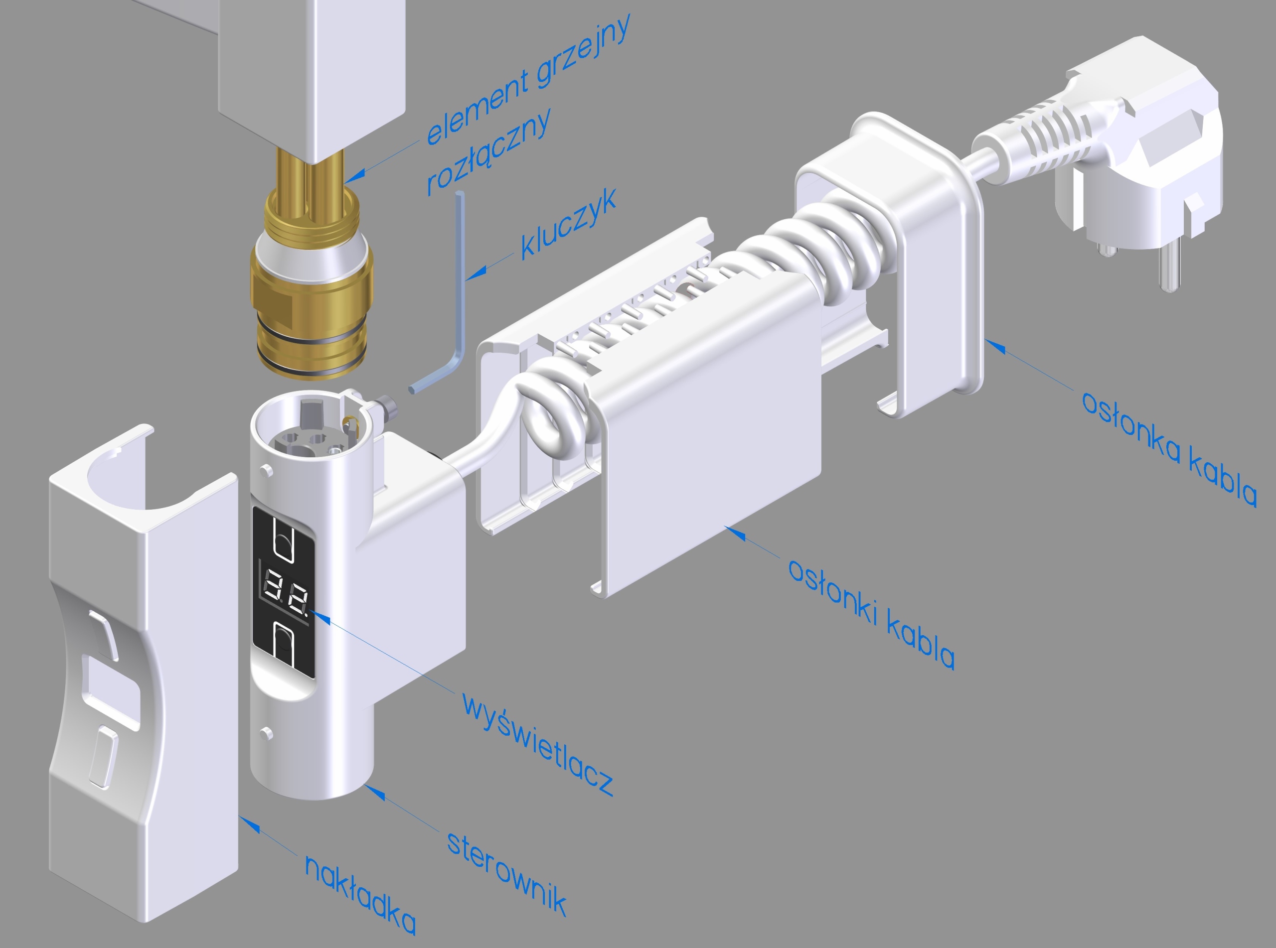 Grzałka H+E BIAŁY 300W Grzejnik elektryczny Marka Heatpol