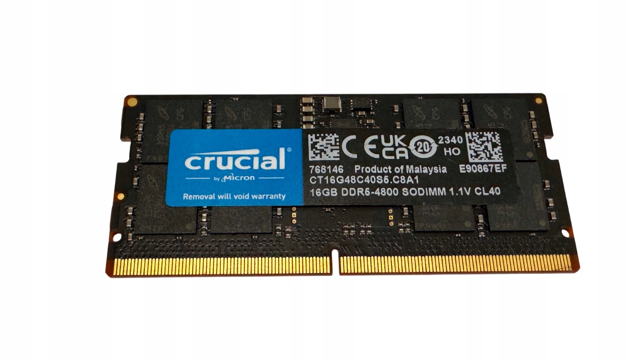 Nowa Pamięć Ram Crucial 16GB DDR5 4800MHZ Sodimm