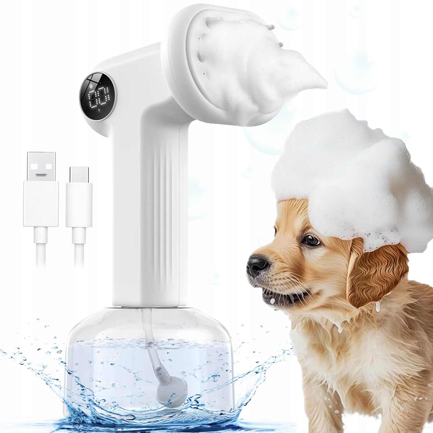 Levně Kartáč Na Srst Psa A Kočky – Silikonový, Dávkovač Šamponu, Masáž