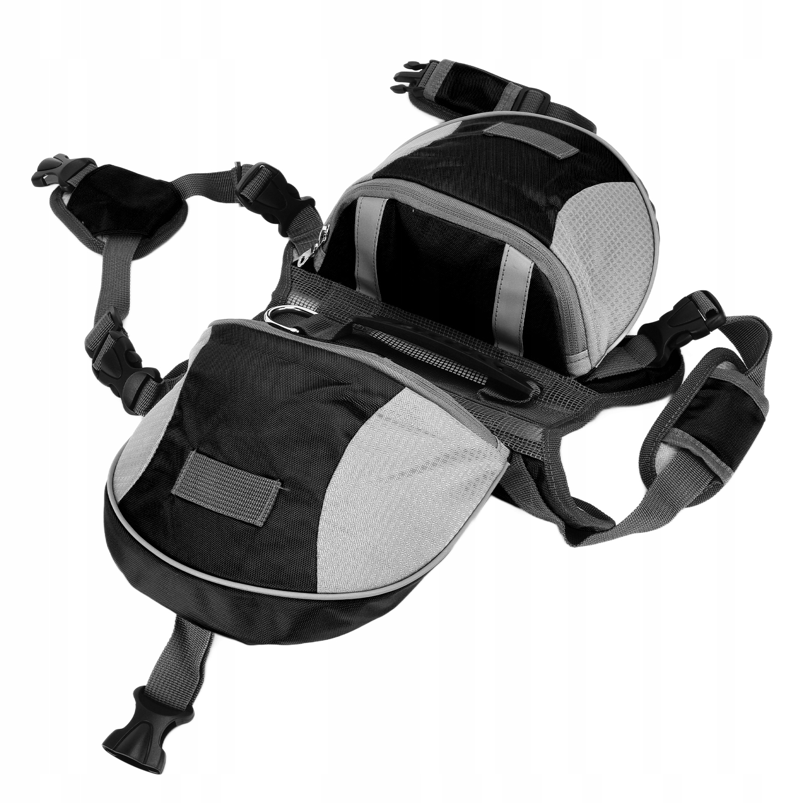 Levně Podsedlová brašna pro psa, nastavitelný batoh pro psa na cesty s kapsami