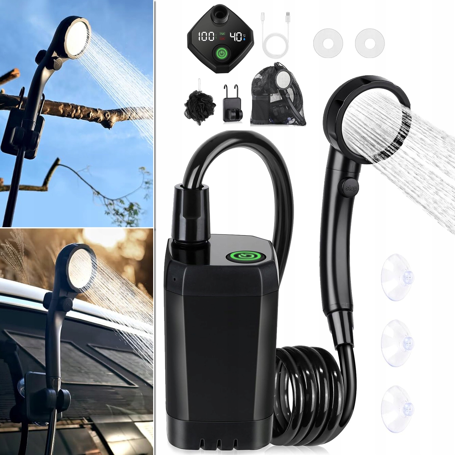 Prysznic Turystyczny Kempingowy Pod Namiot Przenośny Natrysk Polowy Pompka