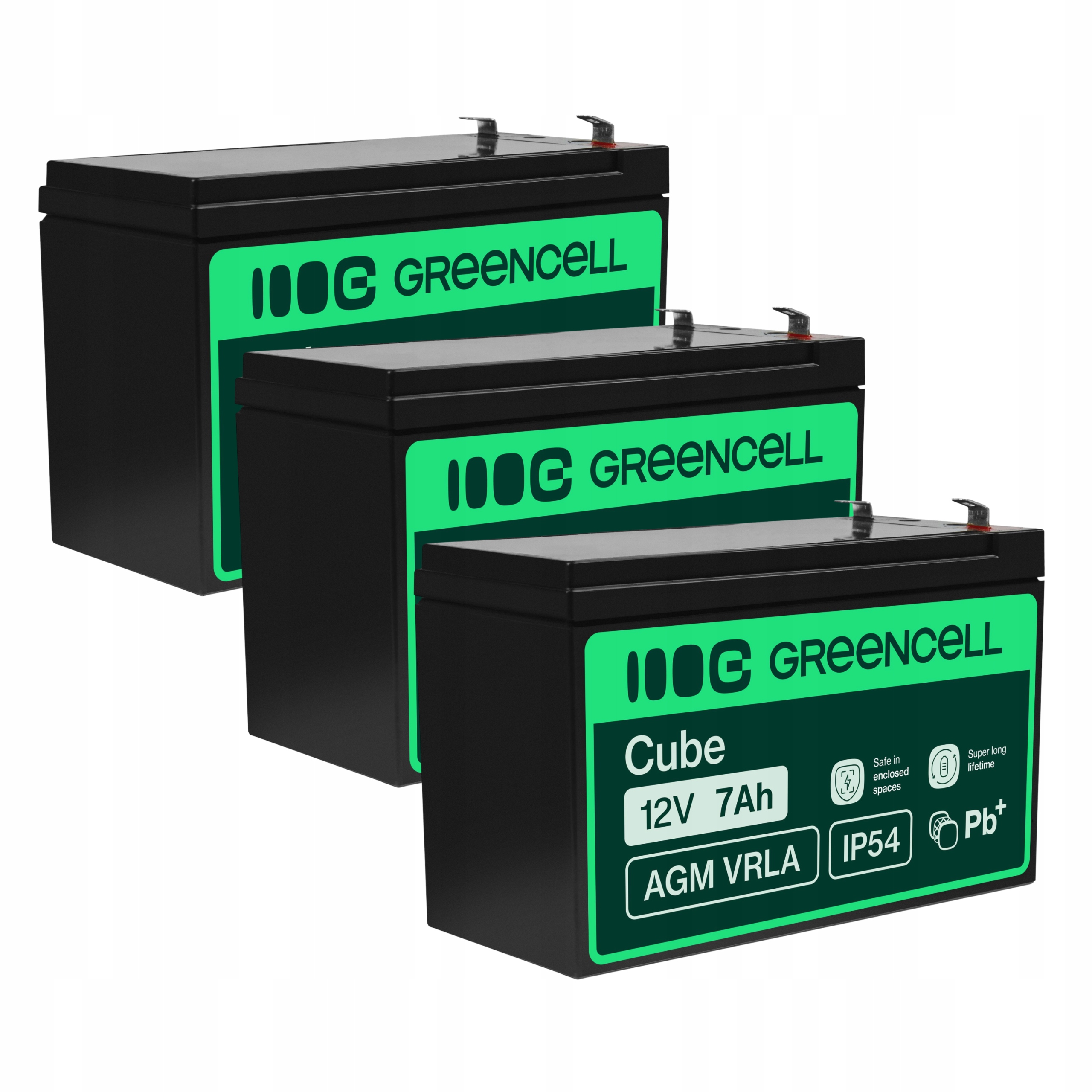 3x Sada akumulátorů Agm 12V 7Ah Bezúdržbová pro Ups Alarmu Autka Hračky