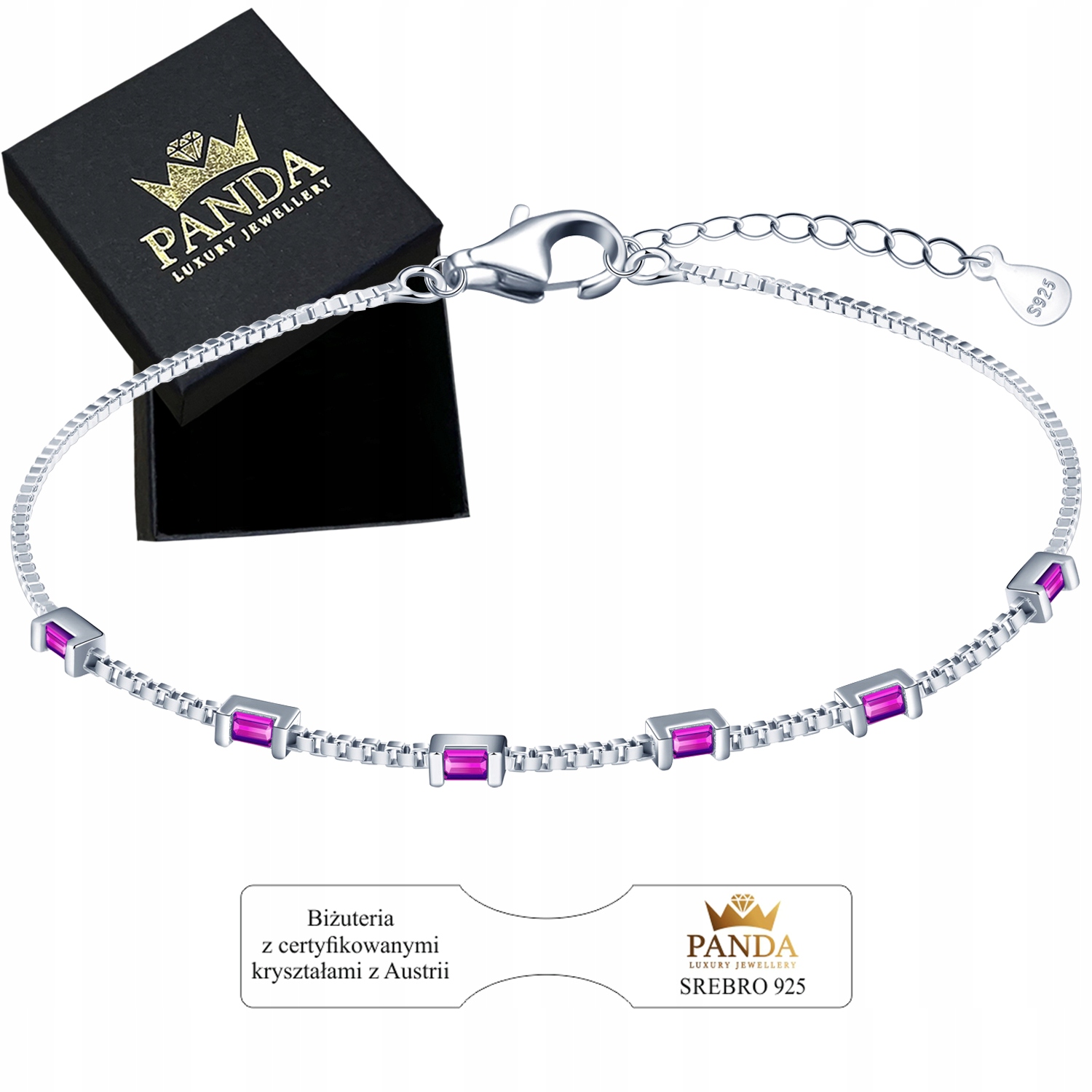 Stříbrný náramek 925 Dárek pro dívku, dceru, Valentýna, Vánoce