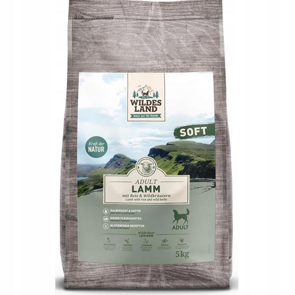 Levně Wildes Land Dog Soft Adult Lamb & Rice 5 kg
