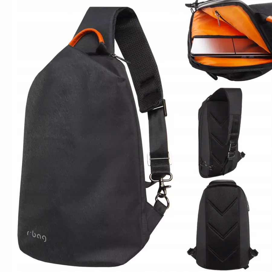 R-bag Batoh Pánský Přes Rameno Na Tablet S Usb Pump Černý
