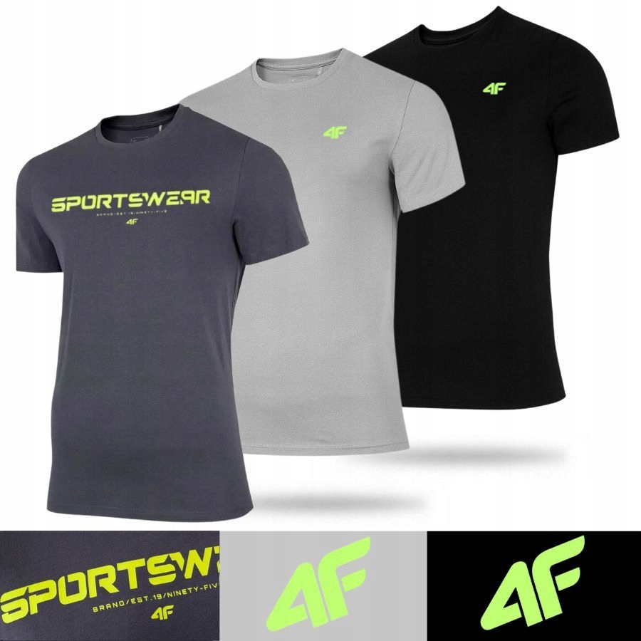 ZESTAW KOSZULKA MĘSKA SPORTOWA 4F T-SHIRT BLUZKA NA CO DZIEŃ
