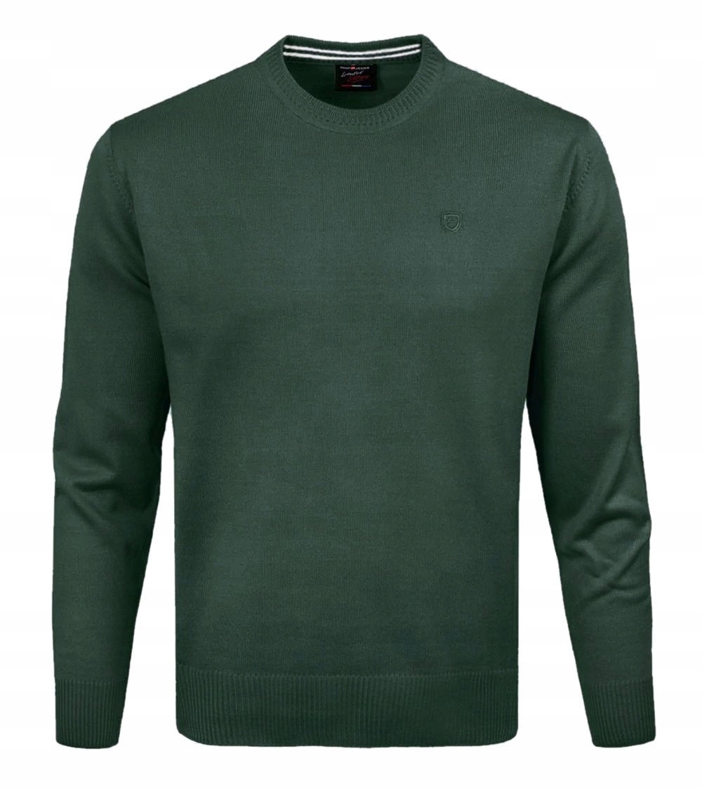 Vlněný svetr, Kulatý výstřih (U-Neck) Pako Jeans Zeleň barva XXL