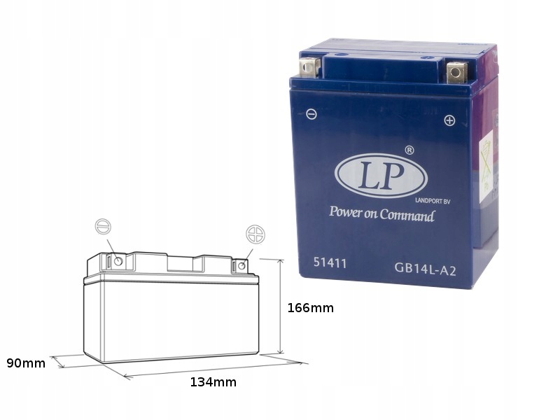 Landport Gélová Batéria GB14L-A2 (mg LTX14AH-3) 12V 14AH 135X91X167 Bezo
