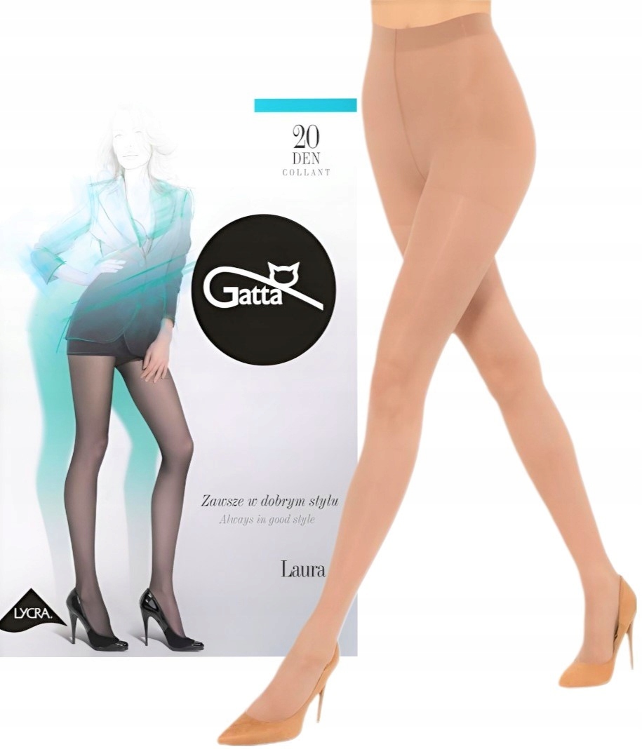 Klasyczne Rajstopy lycra Rajstopy Gatta Laura 20 den VISONE beżowe r.6-XXL