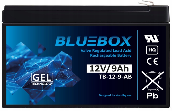 Akumulator Bluebox 9-12 Ups Alarm 12V 9Ah (wymiar 7Ah, 7.2Ah) T2