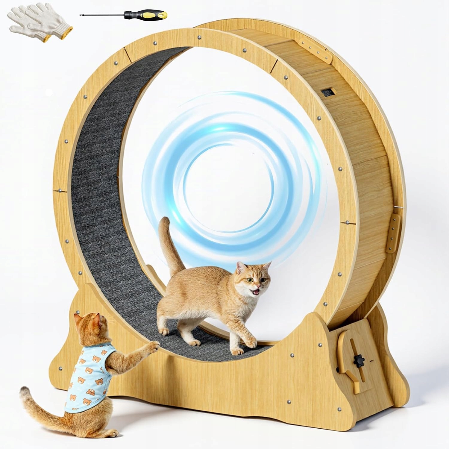 Běžecký pás pro kočky 100 cm Tichý, s blokádou a redukcí hluku, sisalová podložka