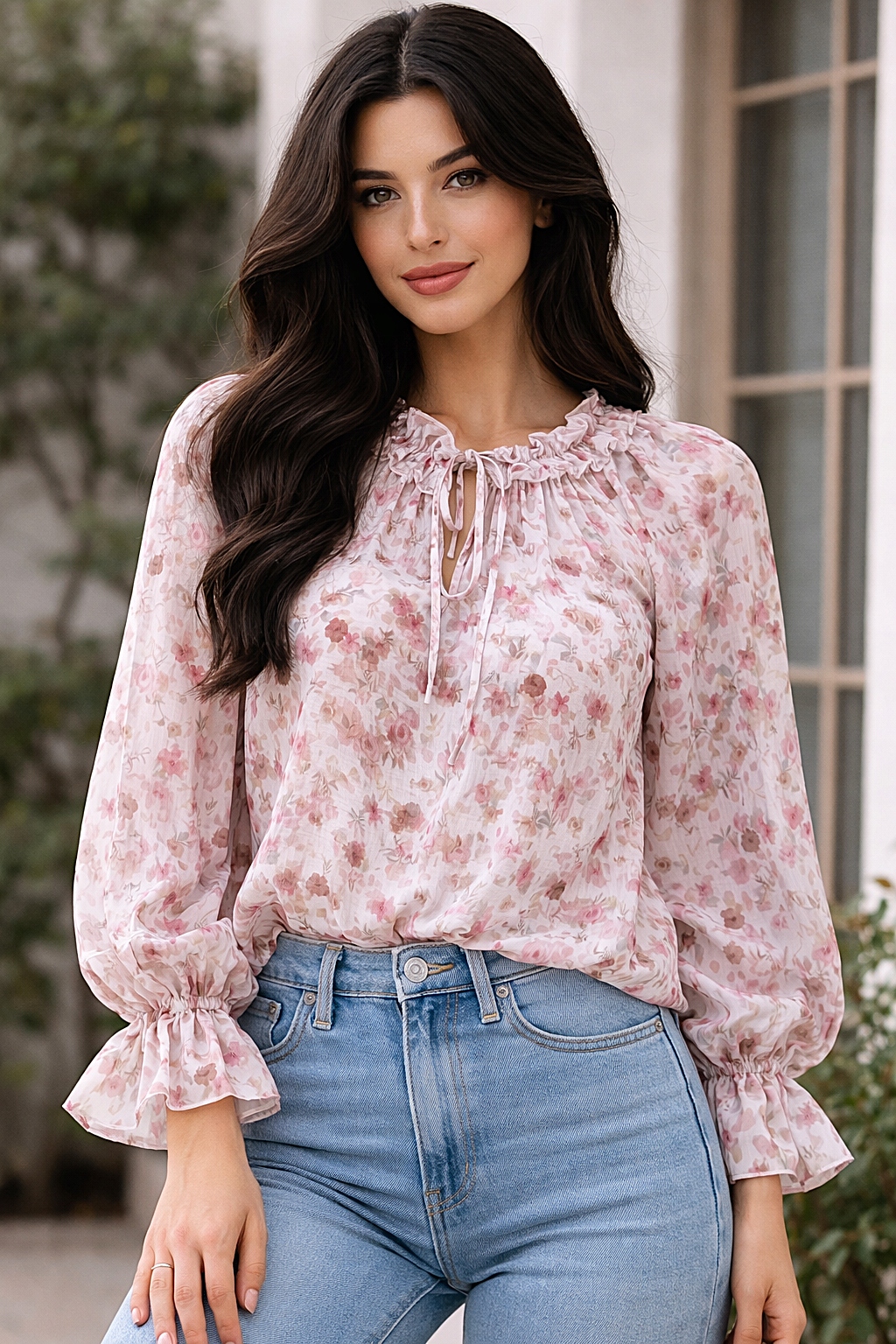 Dámská halenka Miho's italské květy vzdušná elegantní Uni