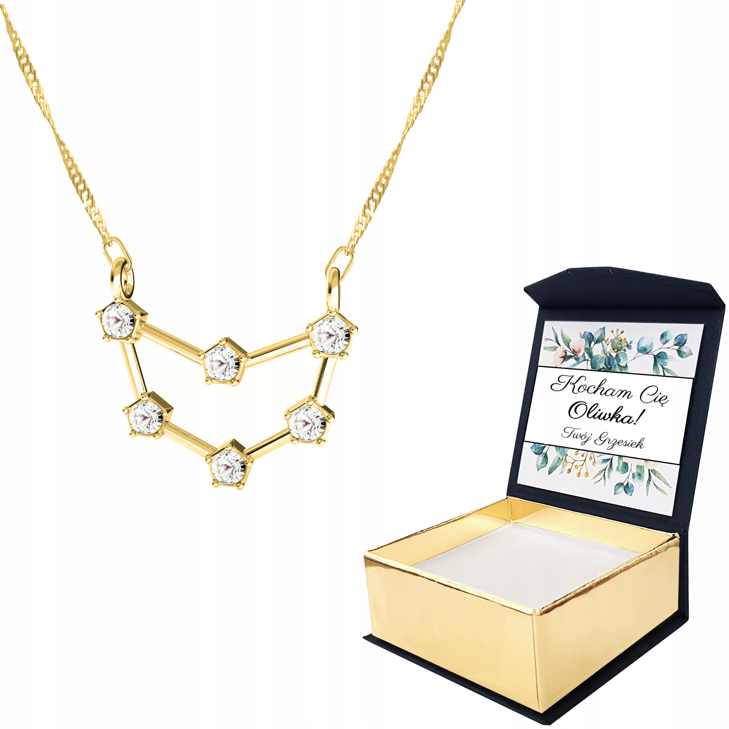 Zlatý náhrdelník Znamení Kozoroha Vlastní Potisk