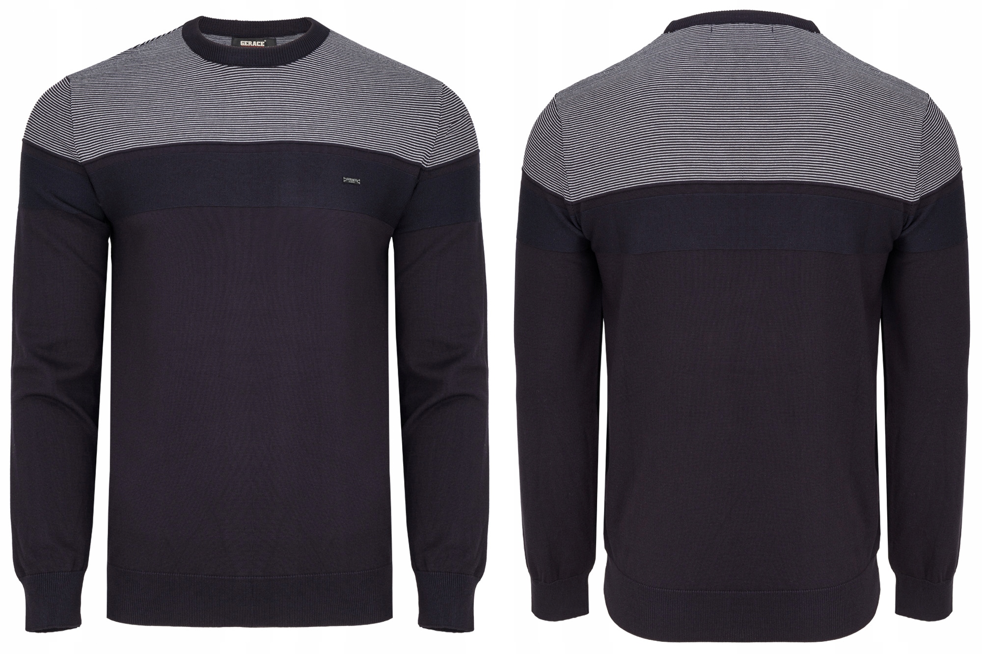 Pánský Svetr Modrý Casual, Klasický, Prémiový, Přiléhavý, Slim Pásky: L