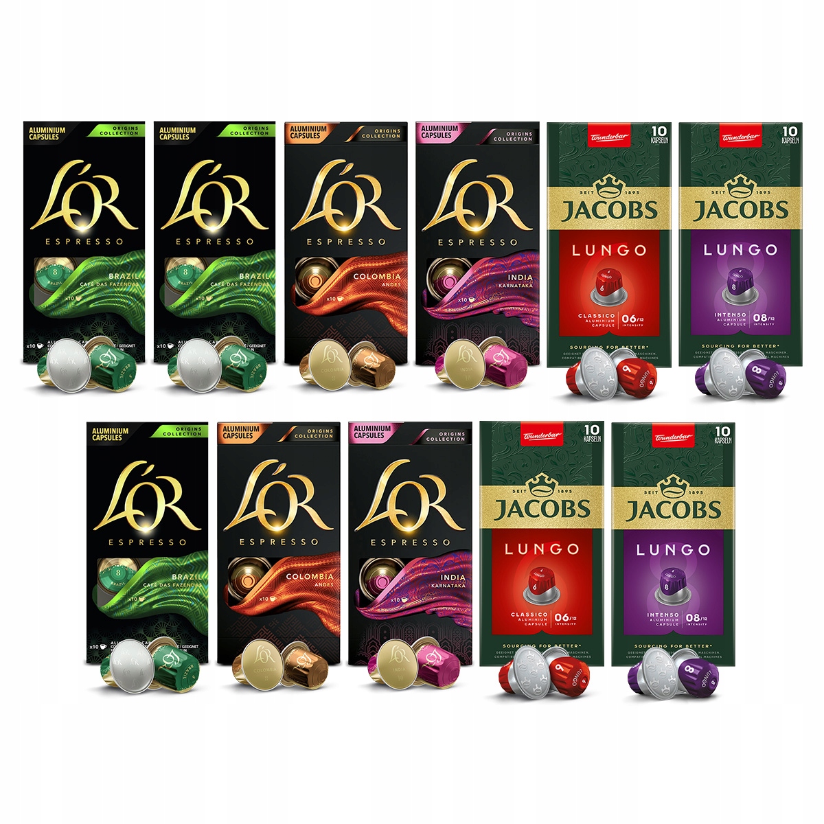Kapsułki Jacobs i L'or mix do Nespresso(r)* [110 kaw] 10+1 Gratis!