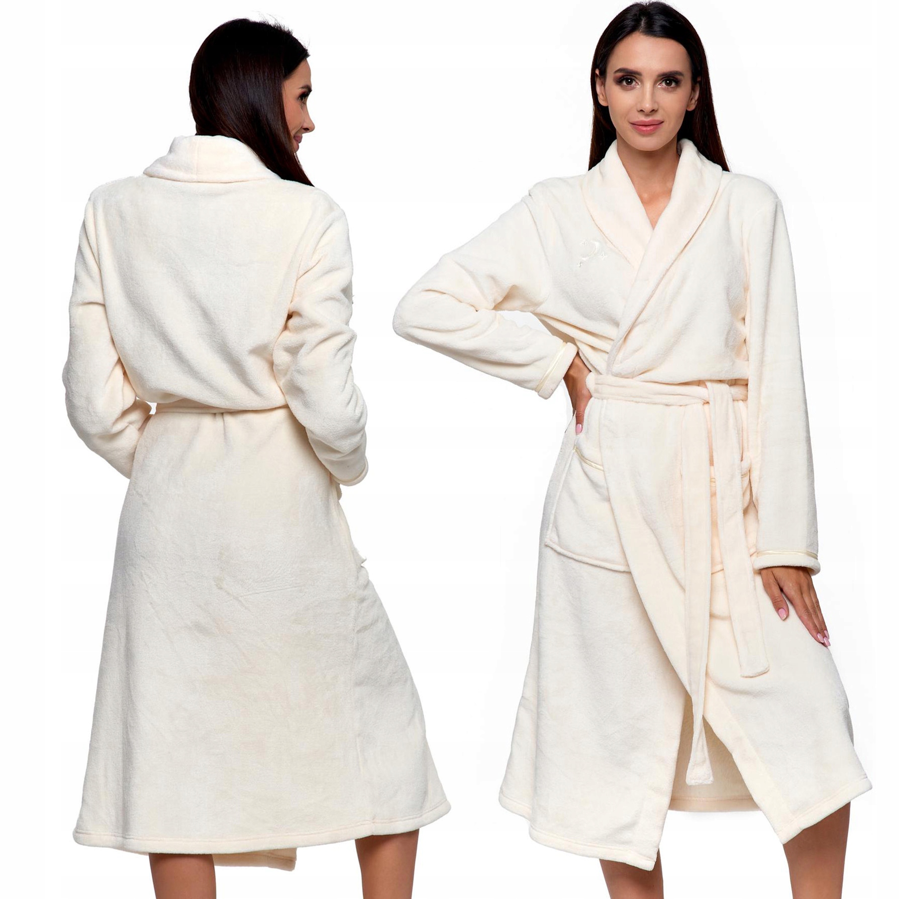 Dámský župan Moraj teplý, měkký, fleecový, Vázaný M