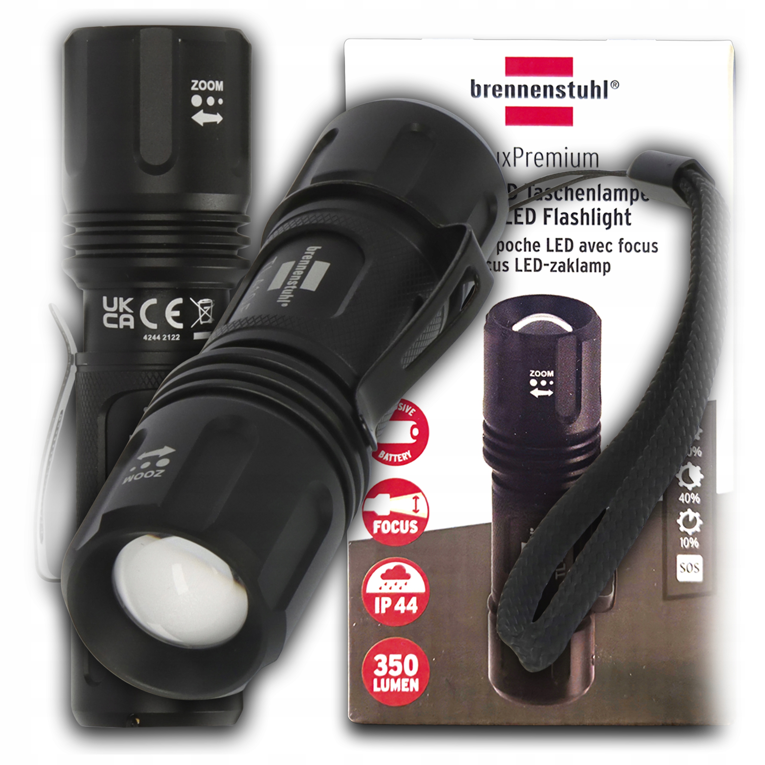 Latarka Led IP44 350lm 6900K Funkcja Sos 3xAAA Metalowa Brennenstuhl TL410F