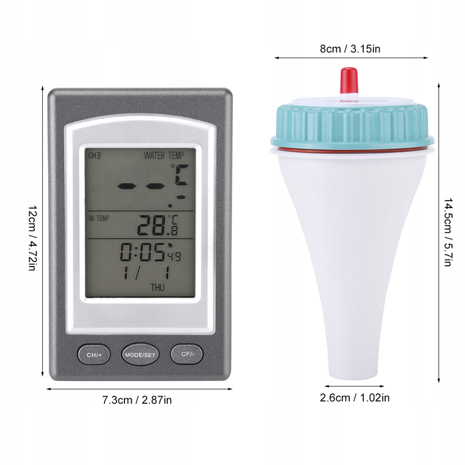 TERMOMETR CYFROWY BASENOWY PŁYWAJĄCY BASEN EAN (GTIN) 6955434504188