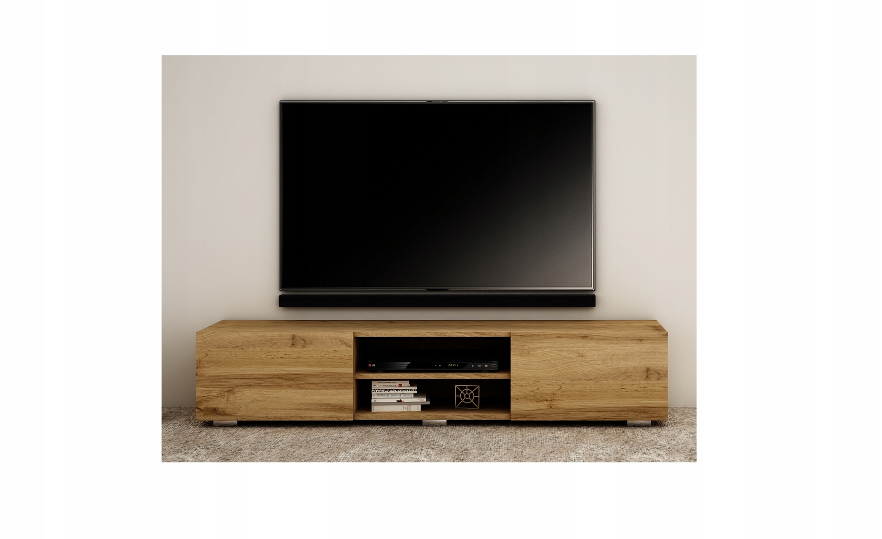 STOJĄCA SZAFKA RTV 140 CM DĄB WOTAN / POŁYSK/ MAT